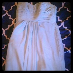 Davids Bridal Capri blue bridesmaids dress floorle